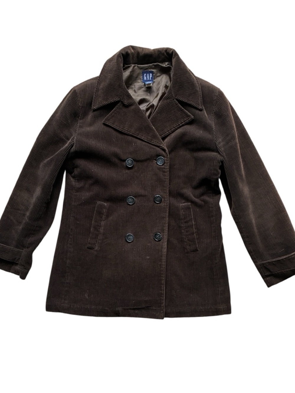 Gap Vintage 1990s Women’s Brown Corduroy Peacoat Jacket Size Small